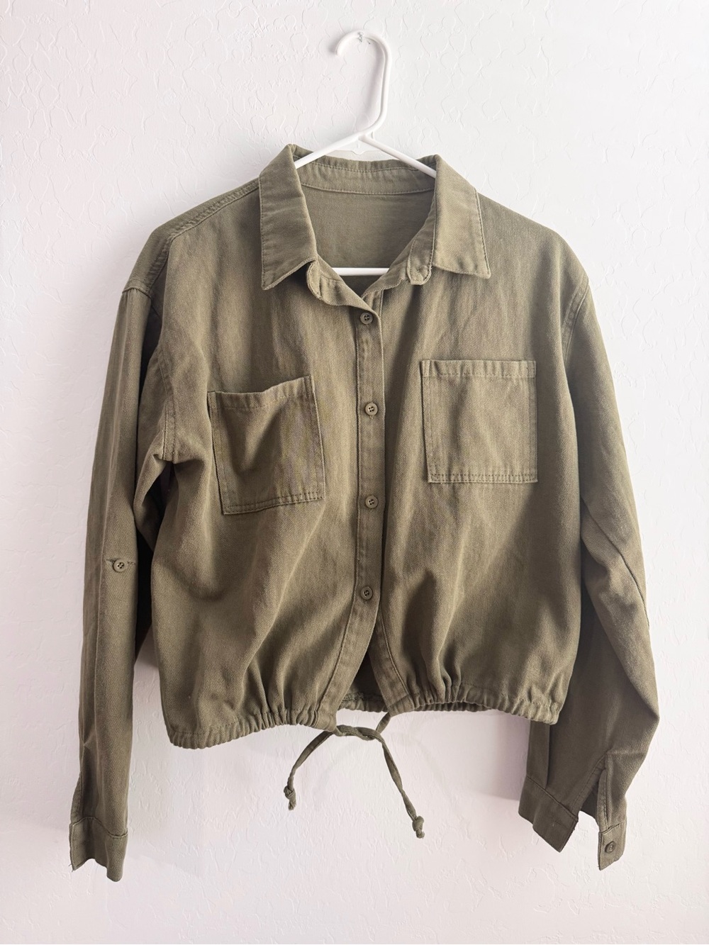 NWOT! Olive Drawstring Utility Jacket - Women